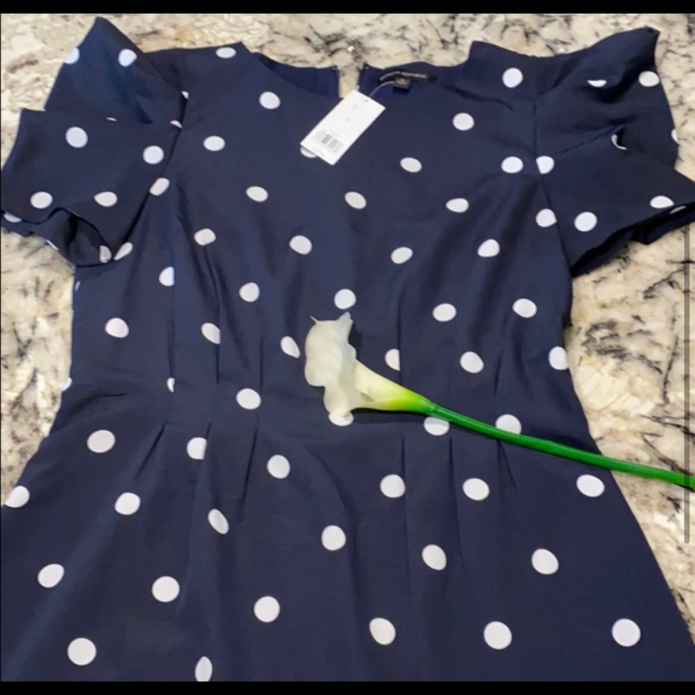 Banana Republic Navy blue Polka Dot Dress 👗